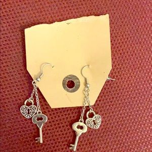 Key & Lock heart earrings